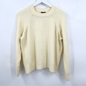 Vince Camuto Cropped Pullover Sweater Tight Knit Ribbed Hem & Cuff Beige Size XL